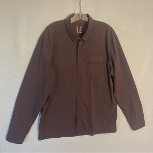 Arc'teryx Shirt Men’s Size XL Deep Purple Long Sleeve Hidden Snap Buttons.